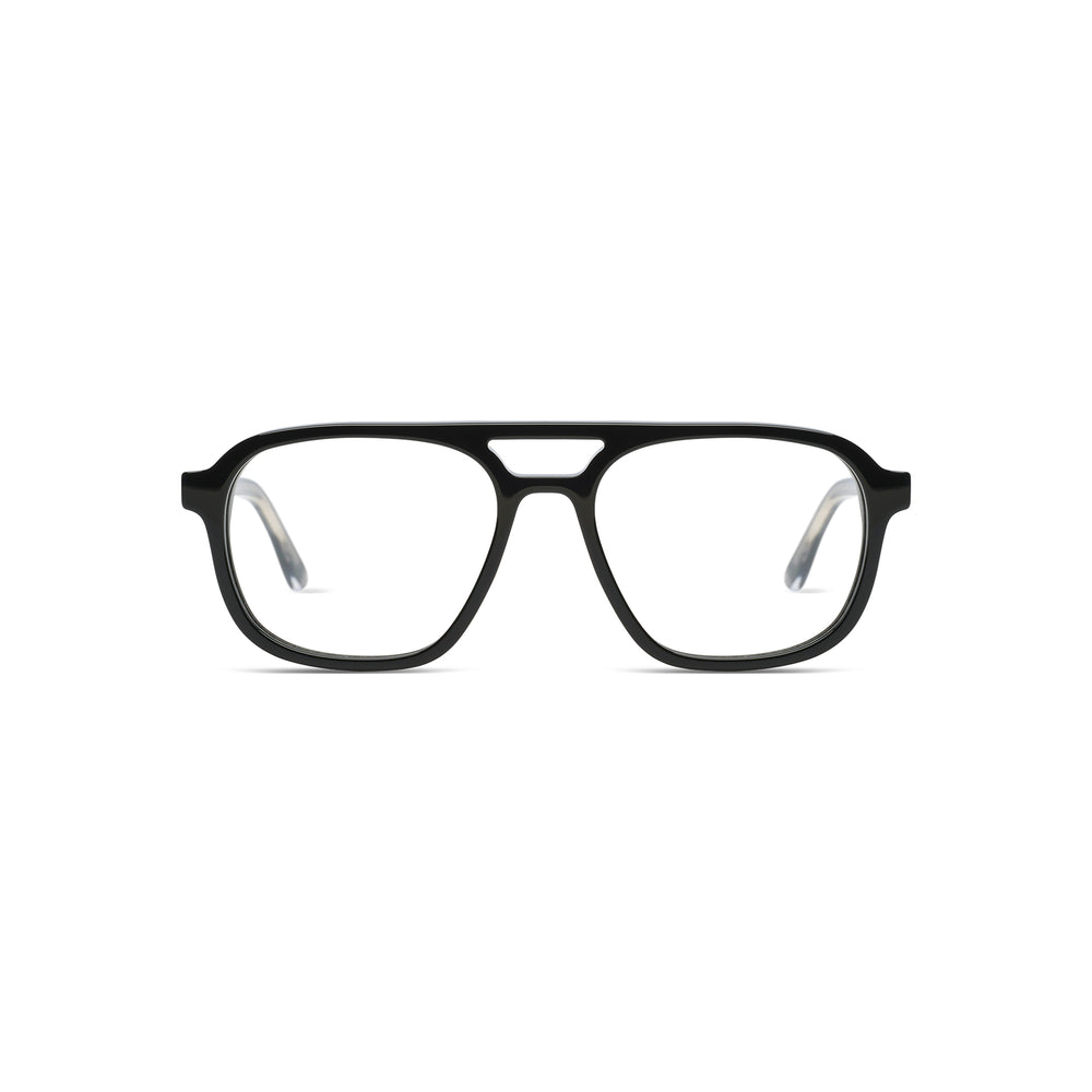 Komono Charlie Noir Black Rain de face - Les Lunettes de Pauline