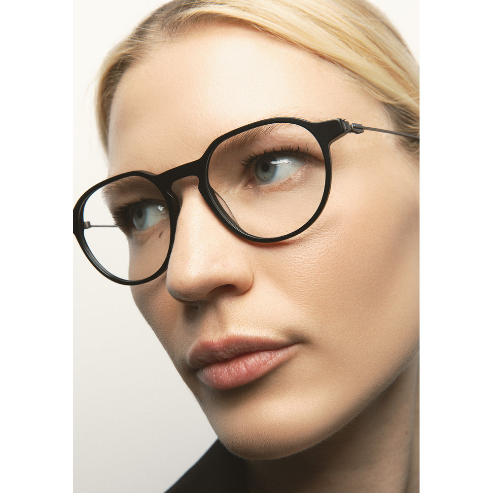 Kaleos Harper M Noir Mat 01 portée, trois-quarts - Les Lunettes de Pauline