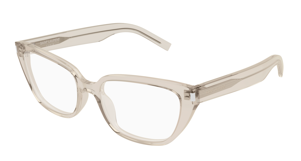 Saint Laurent Corner Angle SL 896 Beige 004 vue trois-quarts - Les Lunettes de Pauline