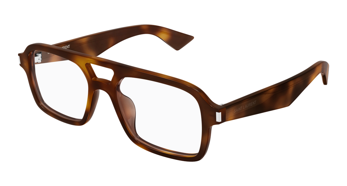 Saint Laurent Corner Angle SL 961 Havane 002 vue trois-quarts - Les Lunettes de Pauline