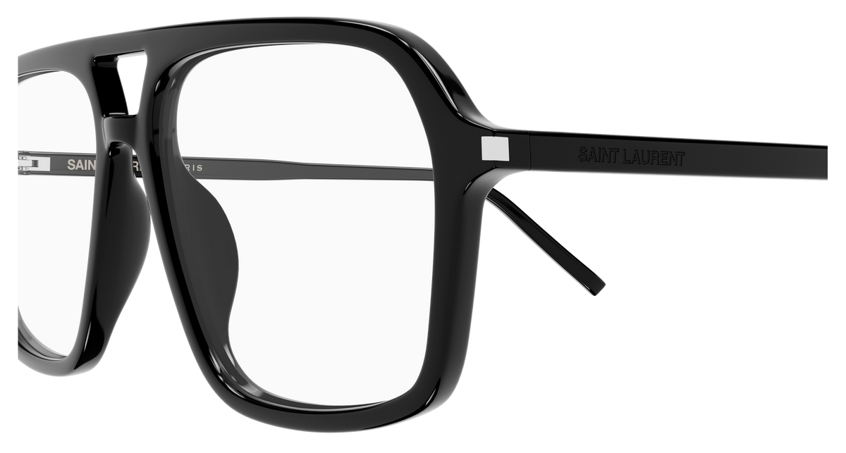 Saint Laurent Corner Angle SL 960 Noir 001 vue de profil - Les Lunettes de Pauline