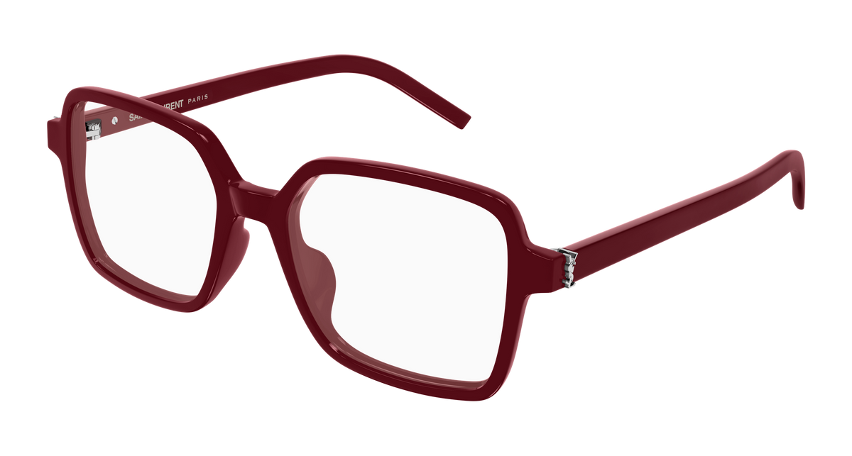 Saint Laurent Monogram SL M139 Bordeaux 008 vue trois-quarts - Les Lunettes de Pauline