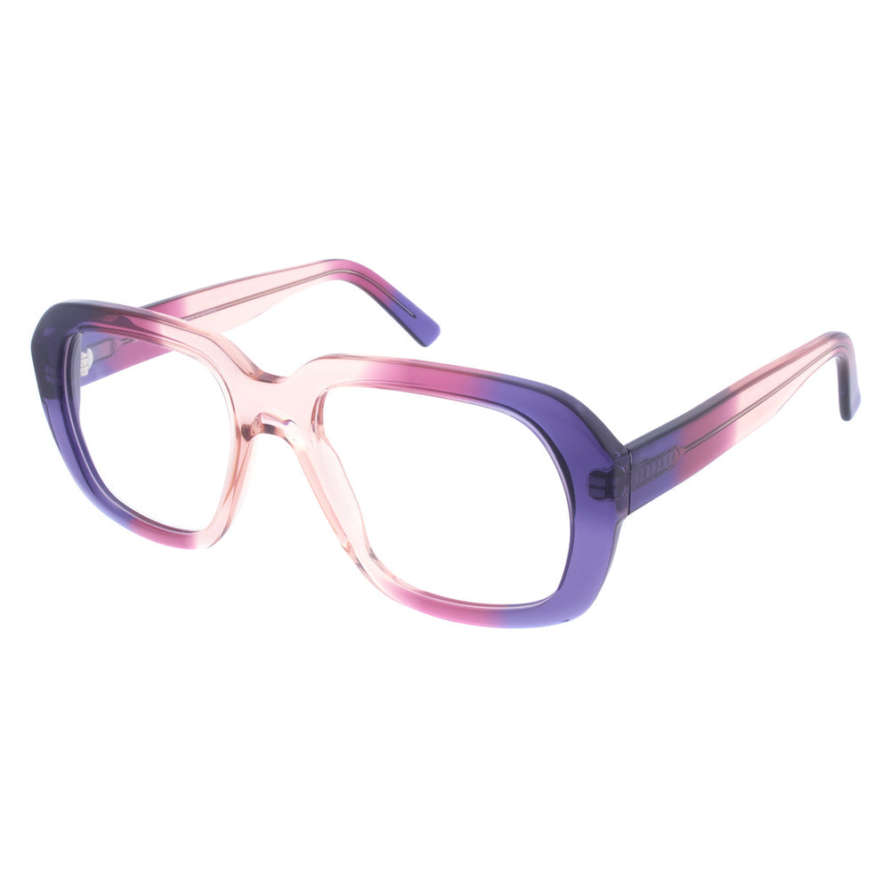 Andy Wolf 4613 Violet et Rose Framboise 04 de trois-quarts - Les Lunettes de Pauline