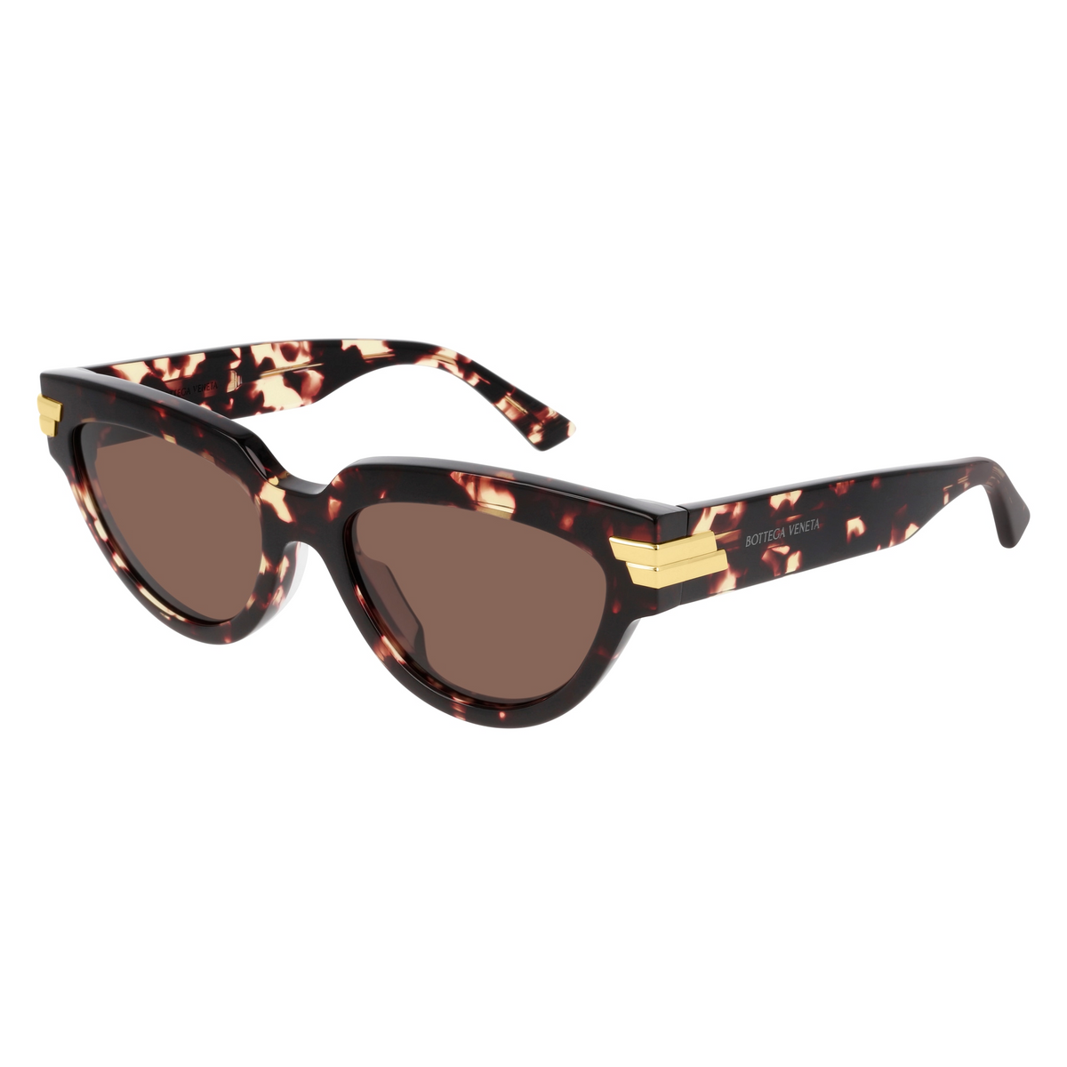 Bottega Veneta BV1035S Écaille 002 de trois-quarts - Les Lunettes de Pauline