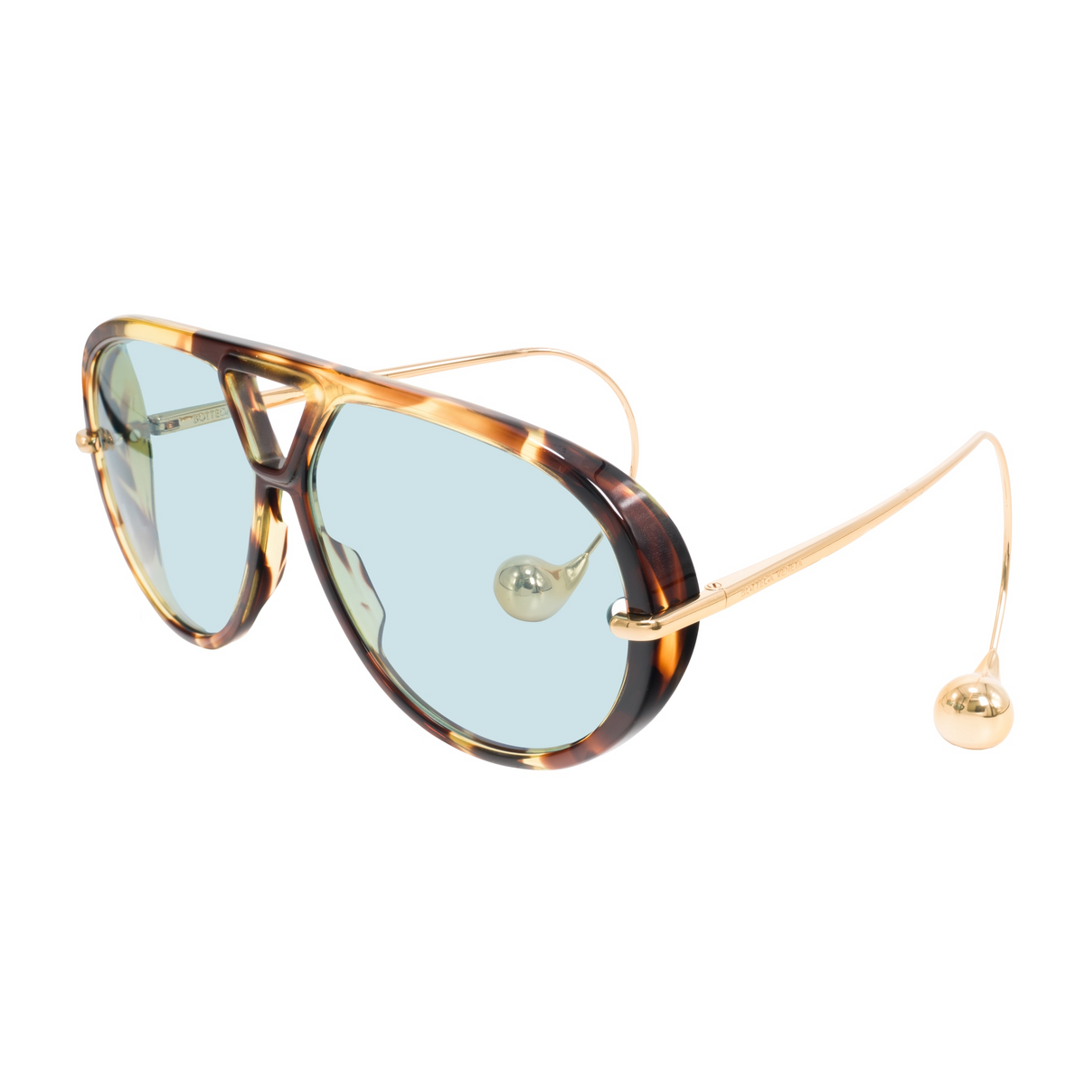 Bottega Veneta BV1273S Écaille Or 007 de trois-quarts - Les Lunettes de Pauline