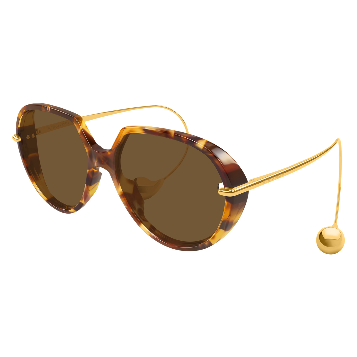 Bottega Veneta BV1436S Écaille Or 002 de trois-quarts - Les Lunettes de Pauline