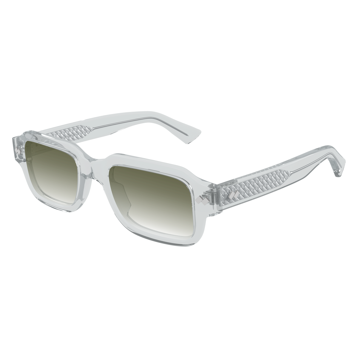 Bottega Veneta BV1442S Cristal 003 de trois-quarts - Les Lunettes de Pauline