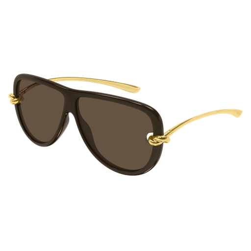 Bottega Veneta BV1513S Brun Or 003 de trois-quarts - Les Lunettes de Pauline