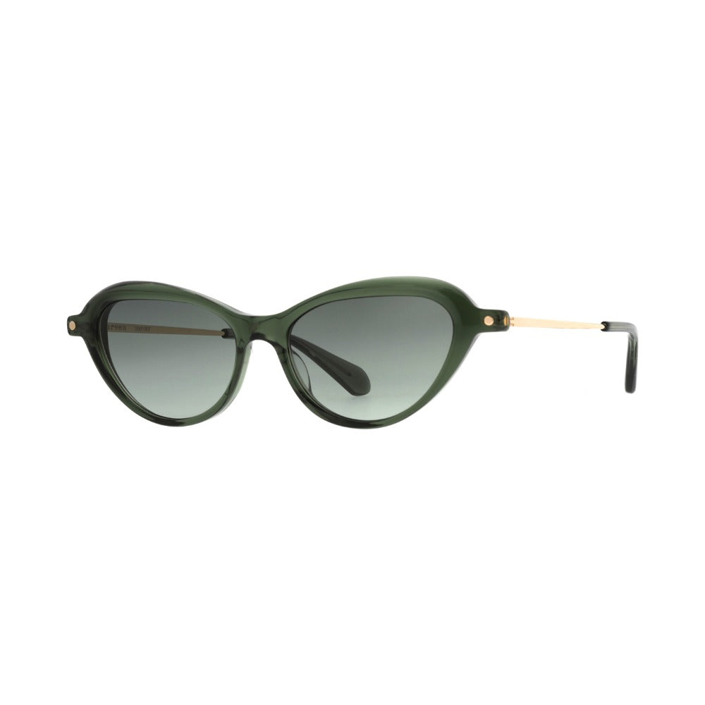 Carven CC4096S Vert Translucide VE68 de trois-quarts - Les Lunettes de Pauline