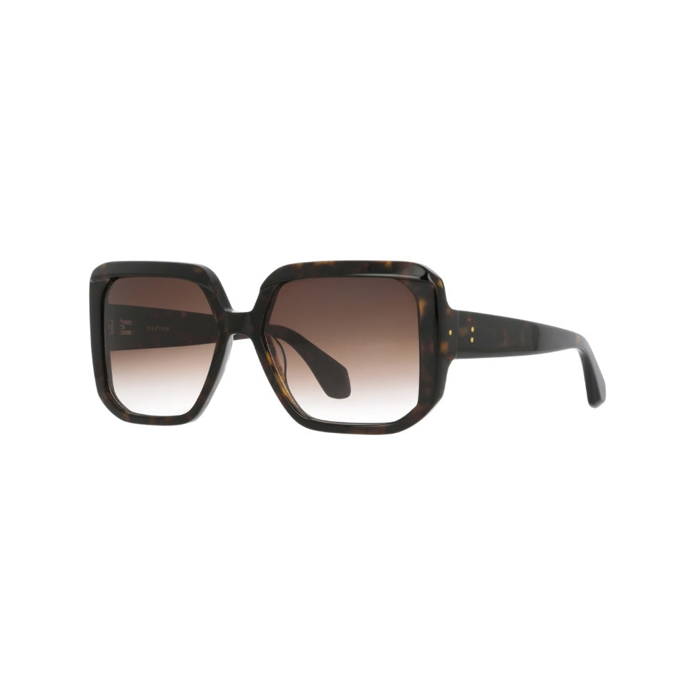 Carven CC4108S Écaille Mouchetée Foncée E020 de trois-quarts - Les Lunettes de Pauline