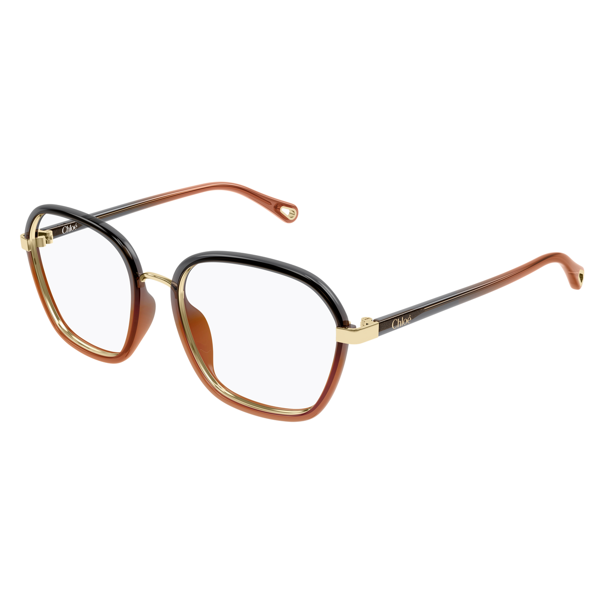Chloé CH0309O Gris Terracotta 007 de trois-quarts - Les Lunettes de Pauline
