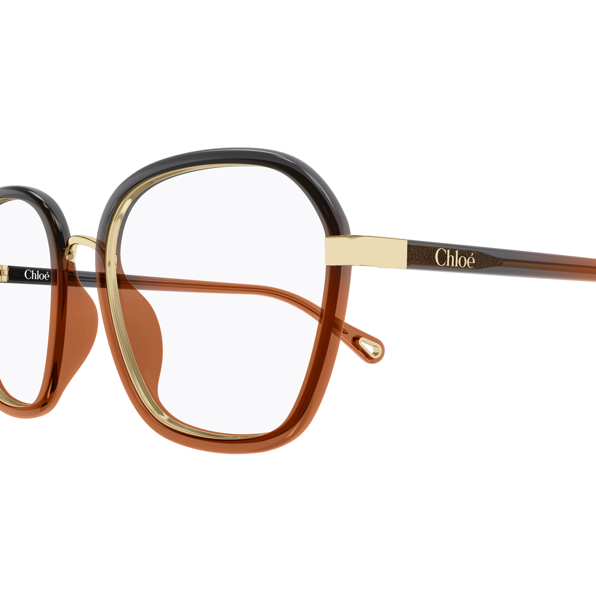 Chloé CH0309O Gris Terracotta 007 en détail des branches - Les Lunettes de Pauline