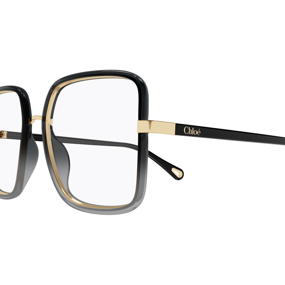 Chloé CH0338O Noir Kaki 001 en détail des branches - Les Lunettes de Pauline