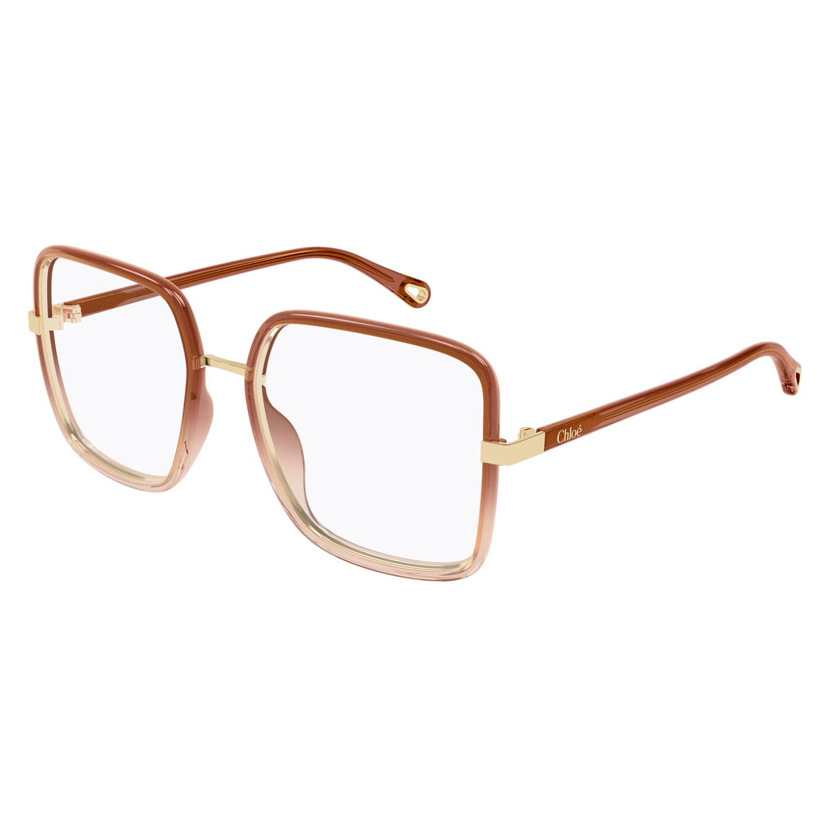 Chloé CH0338O Brun Caramel 003 de trois-quarts - Les Lunettes de Pauline