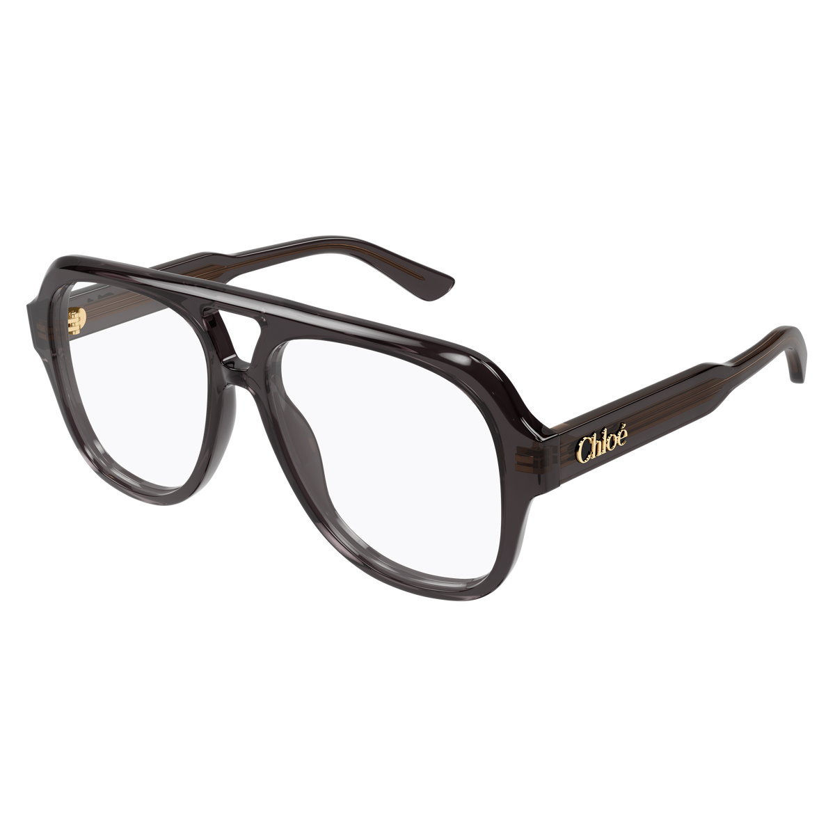Chloé CH0339O Gris Fumé 001 de trois-quarts - Les Lunettes de Pauline