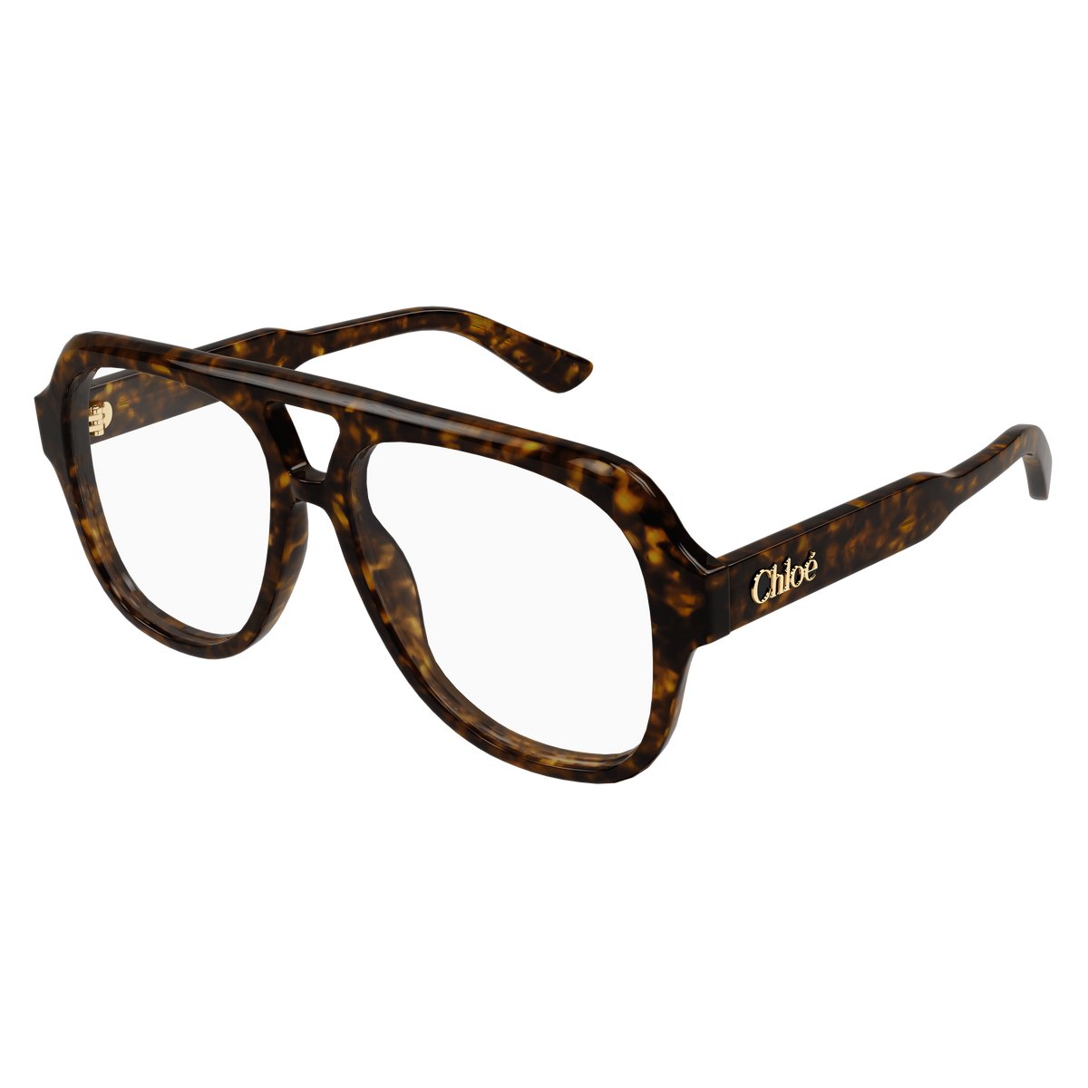 Chloé CH0339O Écaille Havane 002 de trois-quarts - Les Lunettes de Pauline