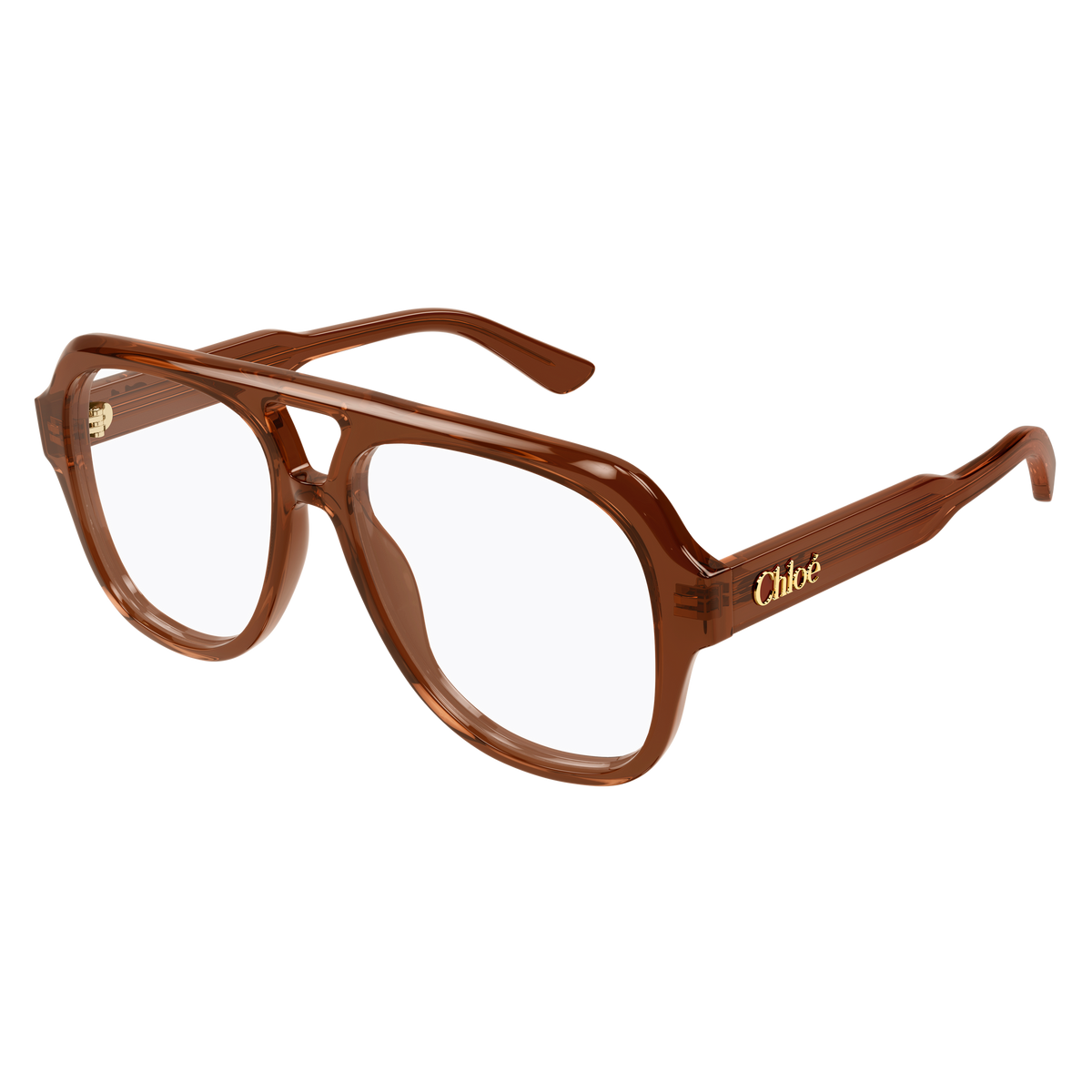 Chloé CH0339O Brun Acajou 003 de trois-quarts - Les Lunettes de Pauline