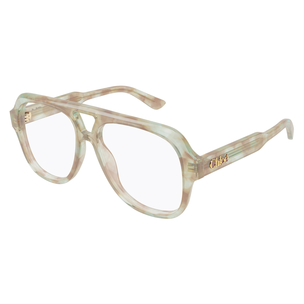 Chloé CH0339O Écaille Ivoire 005 de trois-quarts - Les Lunettes de Pauline