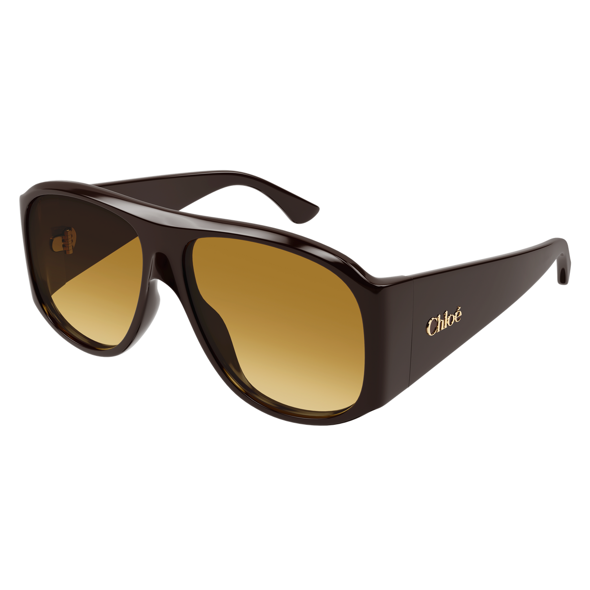 Chloé CH0347S Brun 001 de trois-quarts - Les Lunettes de Pauline