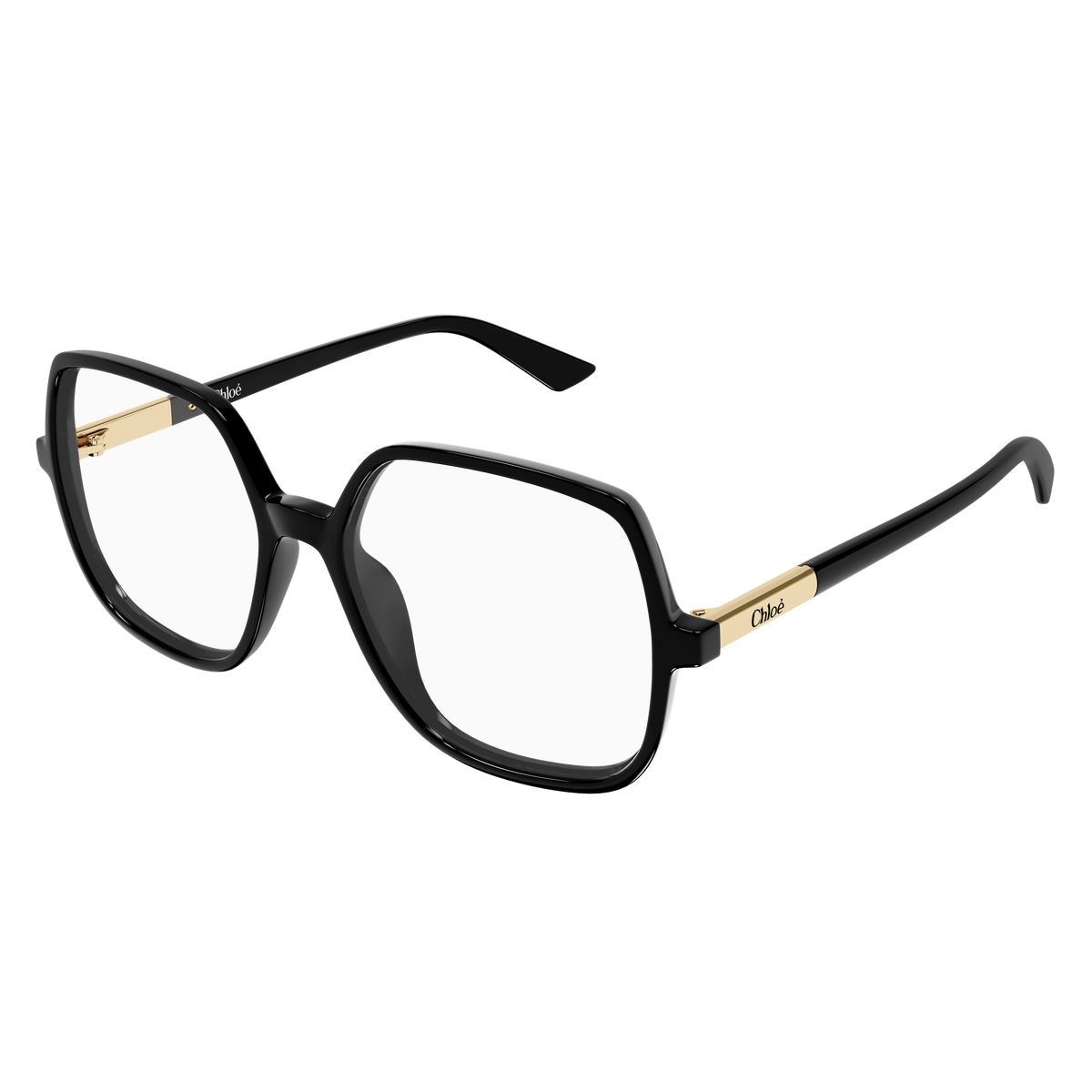 Chloé CH0368O Noir 001 de trois-quarts - Les Lunettes de Pauline