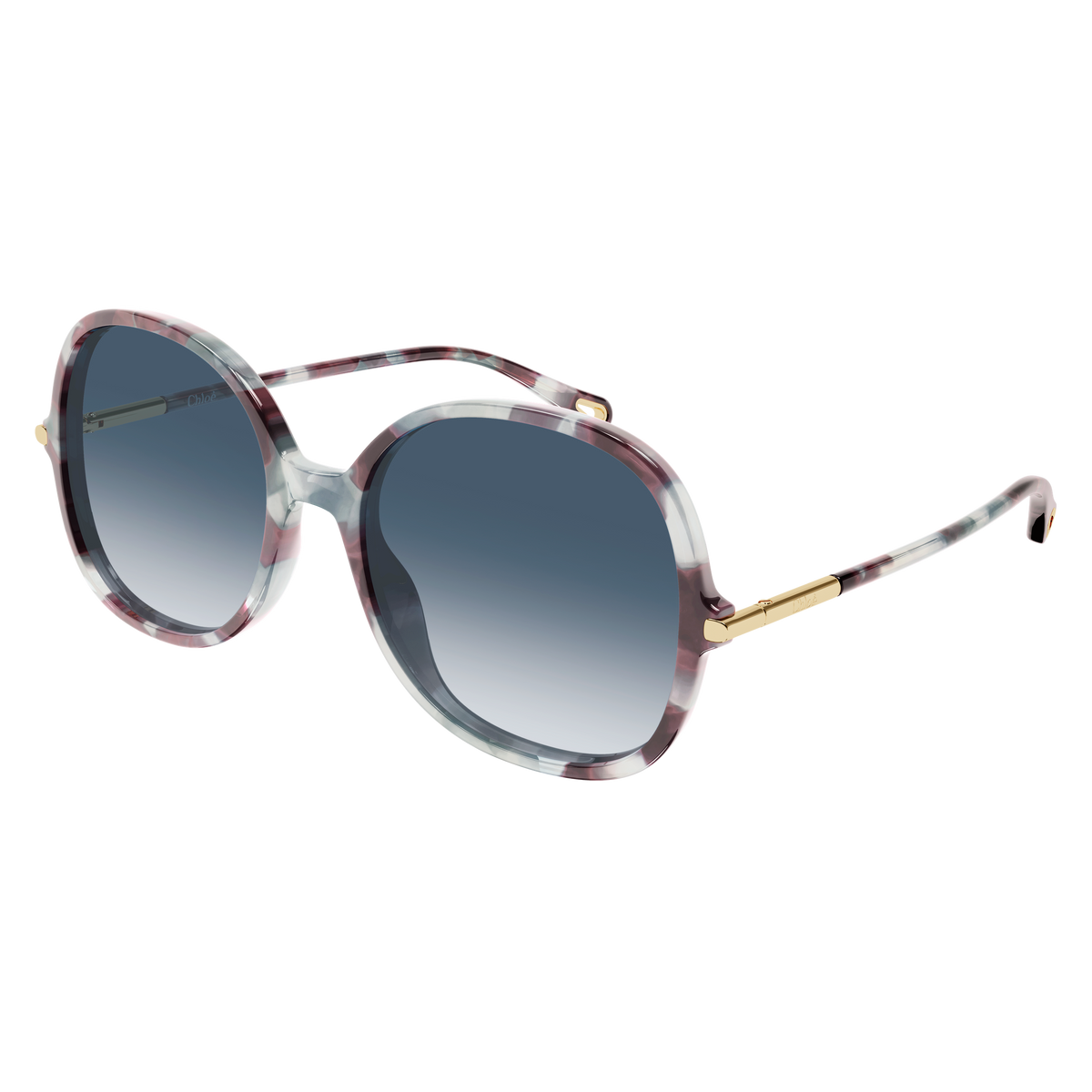 Chloé CH0383S Écaille Gris Rose 001 de trois-quarts - Les Lunettes de Pauline