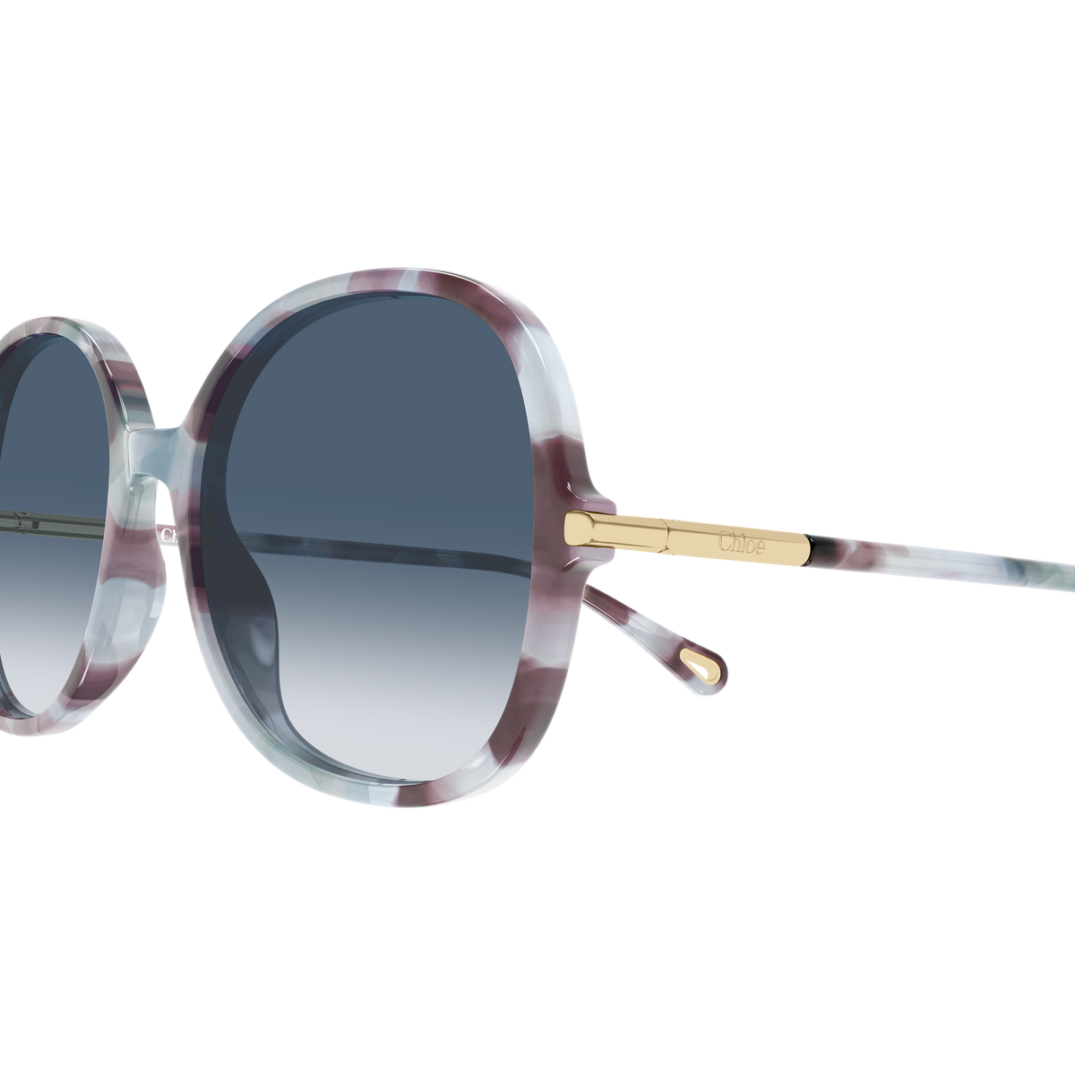 Chloé CH0383S Écaille Gris Rose 001 en détail des branches - Les Lunettes de Pauline