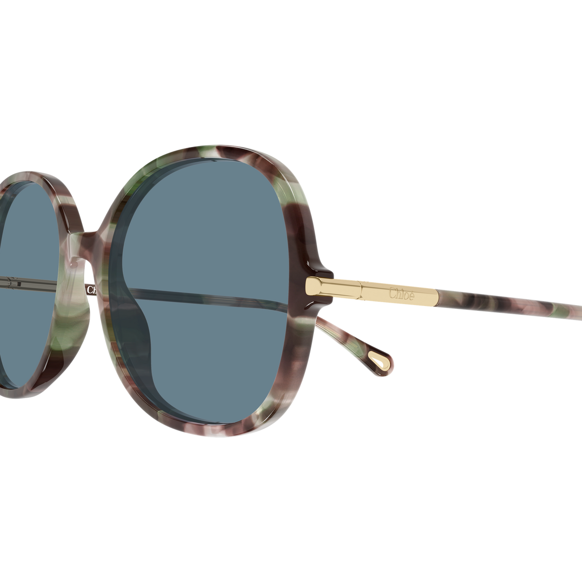 Chloé CH0383S Écaille Vert Rose 003 en détail des branches - Les Lunettes de Pauline