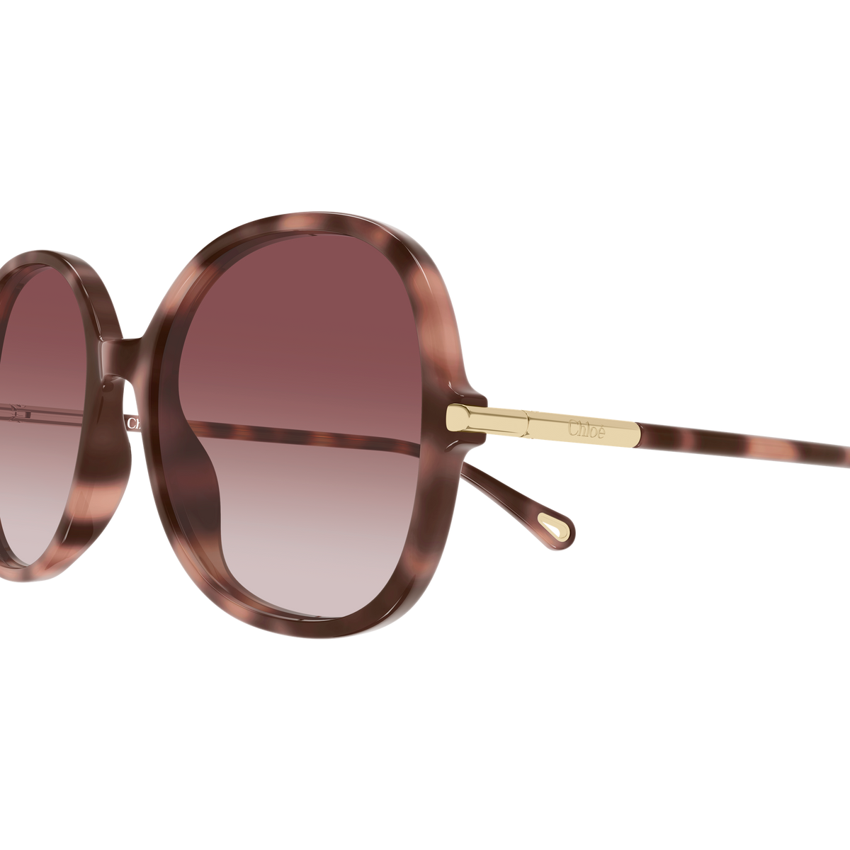 Chloé CH0383S Écaille Rose 004 en détail des branches - Les Lunettes de Pauline