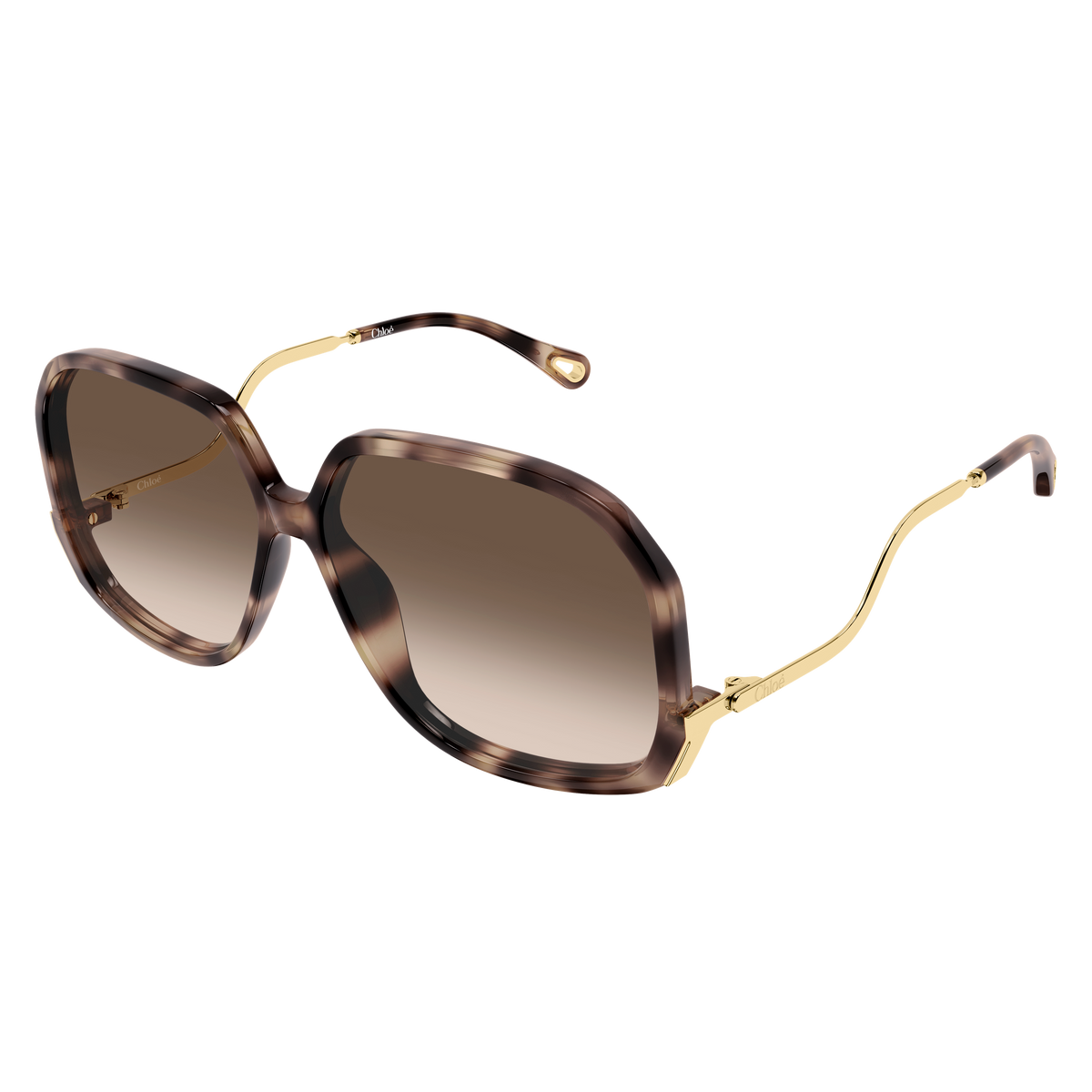 Chloé CH0404S Écaille Or 003 de trois-quarts - Les Lunettes de Pauline