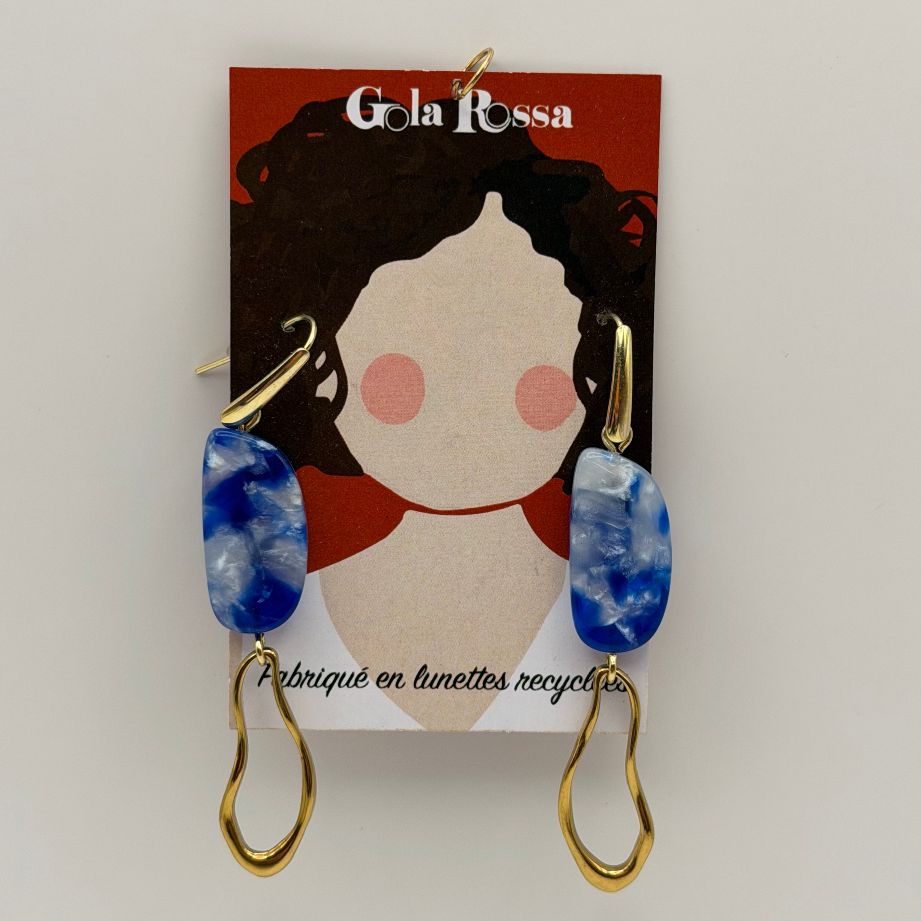 Boucle d’oreille bleu - Les Lunettes de PaulineBoucle d’oreille bleu