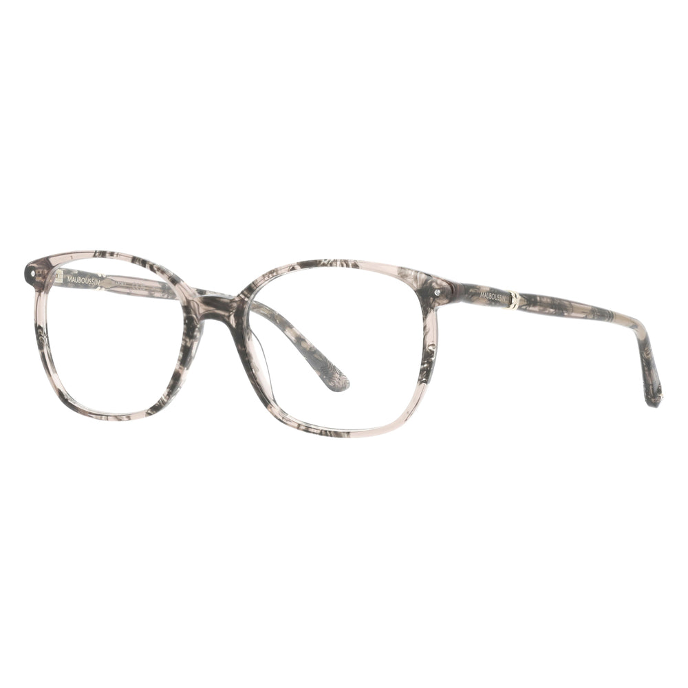 Mauboussin MB1025 Écaille Texturée Beige Rose Noir E895 de trois-quarts - Les Lunettes de Pauline