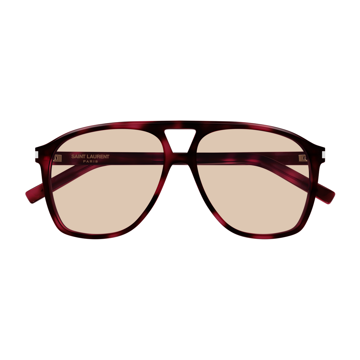 Saint Laurent Corner Angle SL 596 Dune Écaille Bordeaux 003 de face - Les Lunettes de Pauline