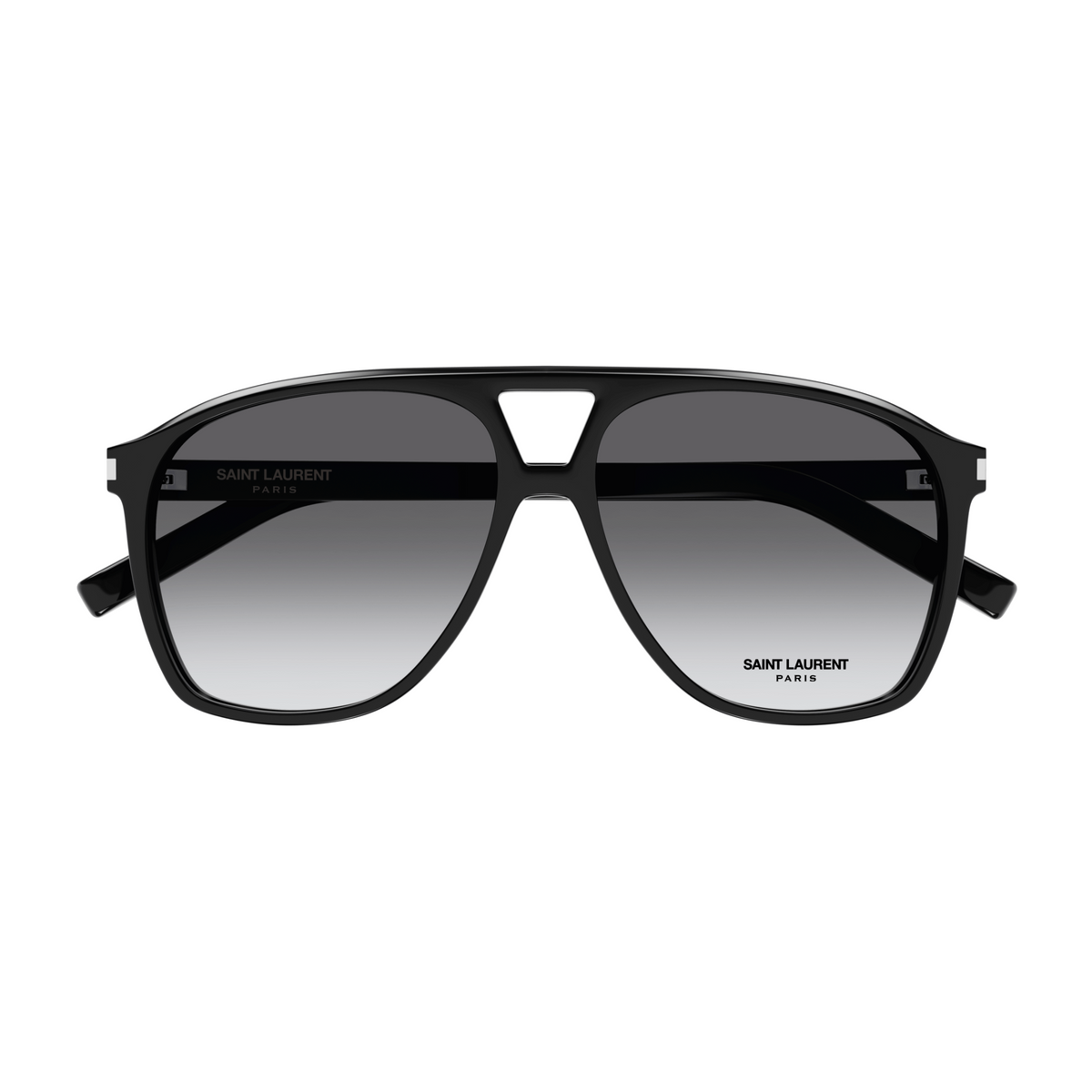 Saint Laurent Corner Angle SL 596 Dune Noir Verres Gris 006 de face - Les Lunettes de Pauline