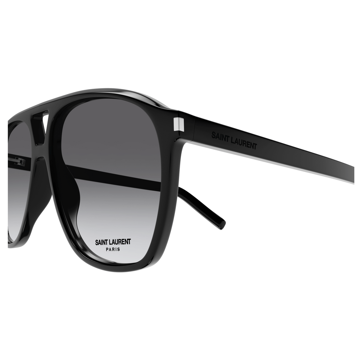Saint Laurent Corner Angle SL 596 Dune Noir Verres Gris 006 vue de profil - Les Lunettes de Pauline