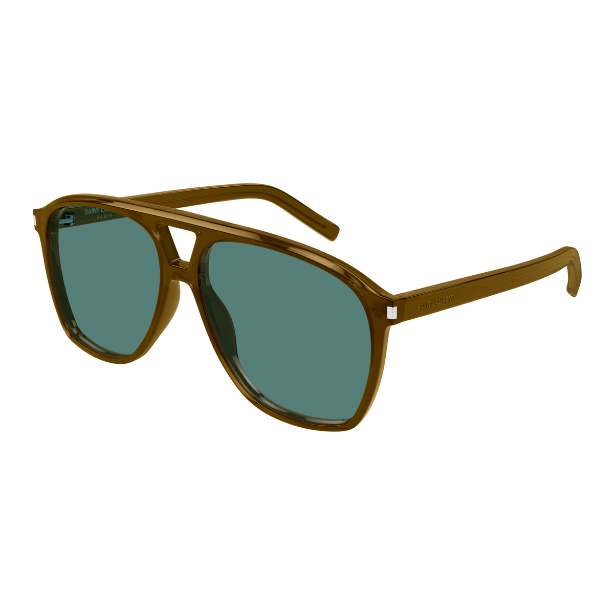 Saint Laurent Corner Angle SL 596 Dune Brun 009 vue trois-quarts - Les Lunettes de Pauline