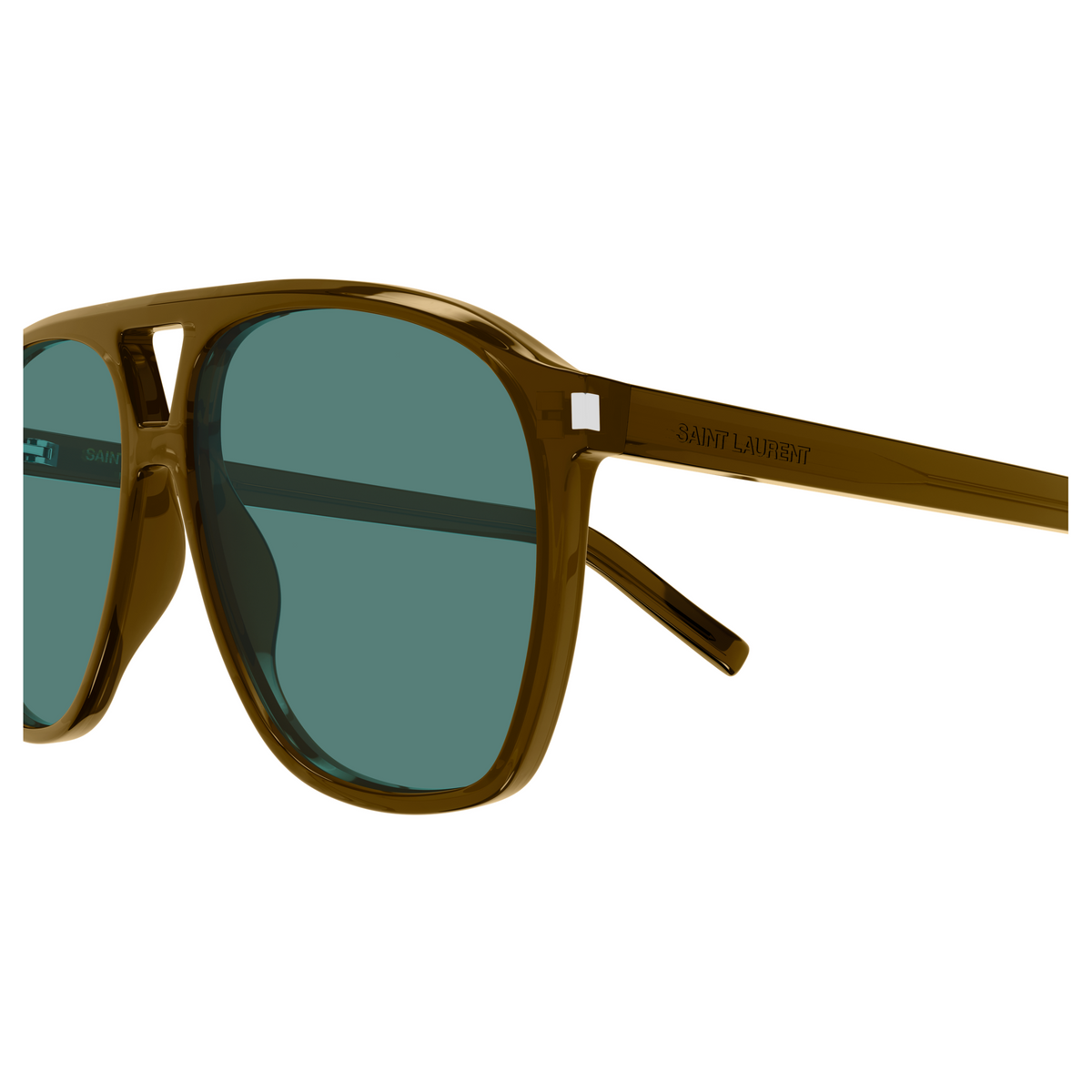 Saint Laurent Corner Angle SL 596 Dune Brun 009 vue de profil - Les Lunettes de Pauline