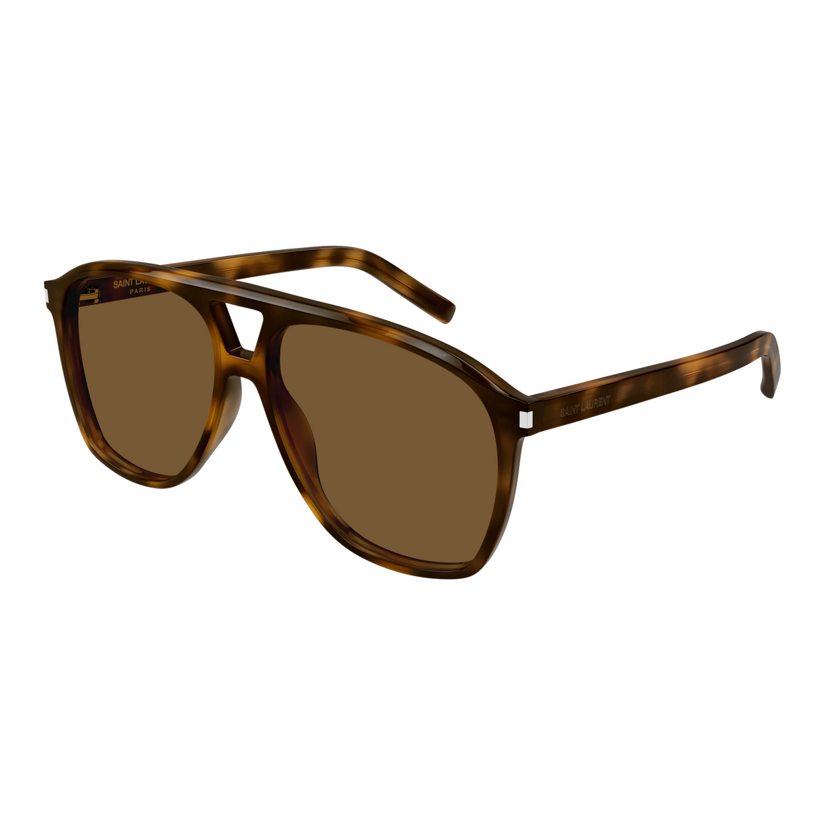 Saint Laurent Corner Angle SL 596 Dune Havane 010 vue trois-quarts - Les Lunettes de Pauline