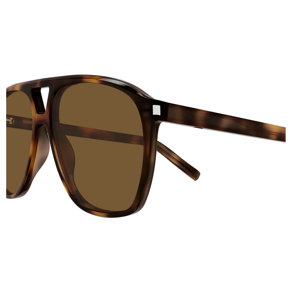 Saint Laurent Corner Angle SL 596 Dune Havane 010 vue de profil - Les Lunettes de Pauline