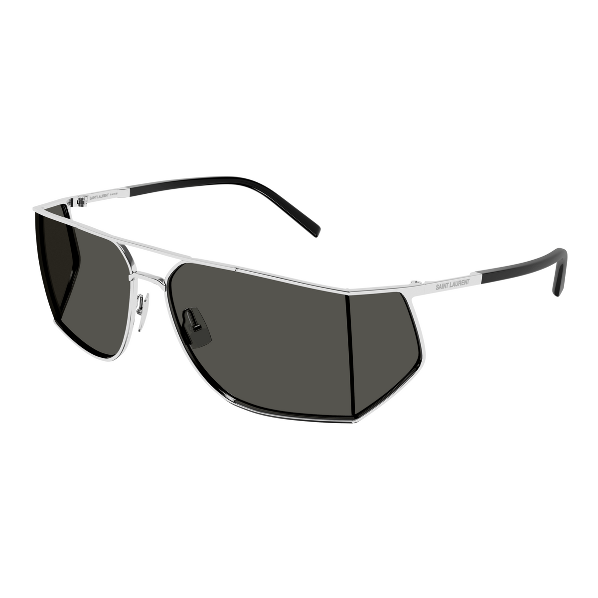 Saint Laurent SL Logo SL 750 Argent 002 vue trois-quarts - Les Lunettes de Pauline
