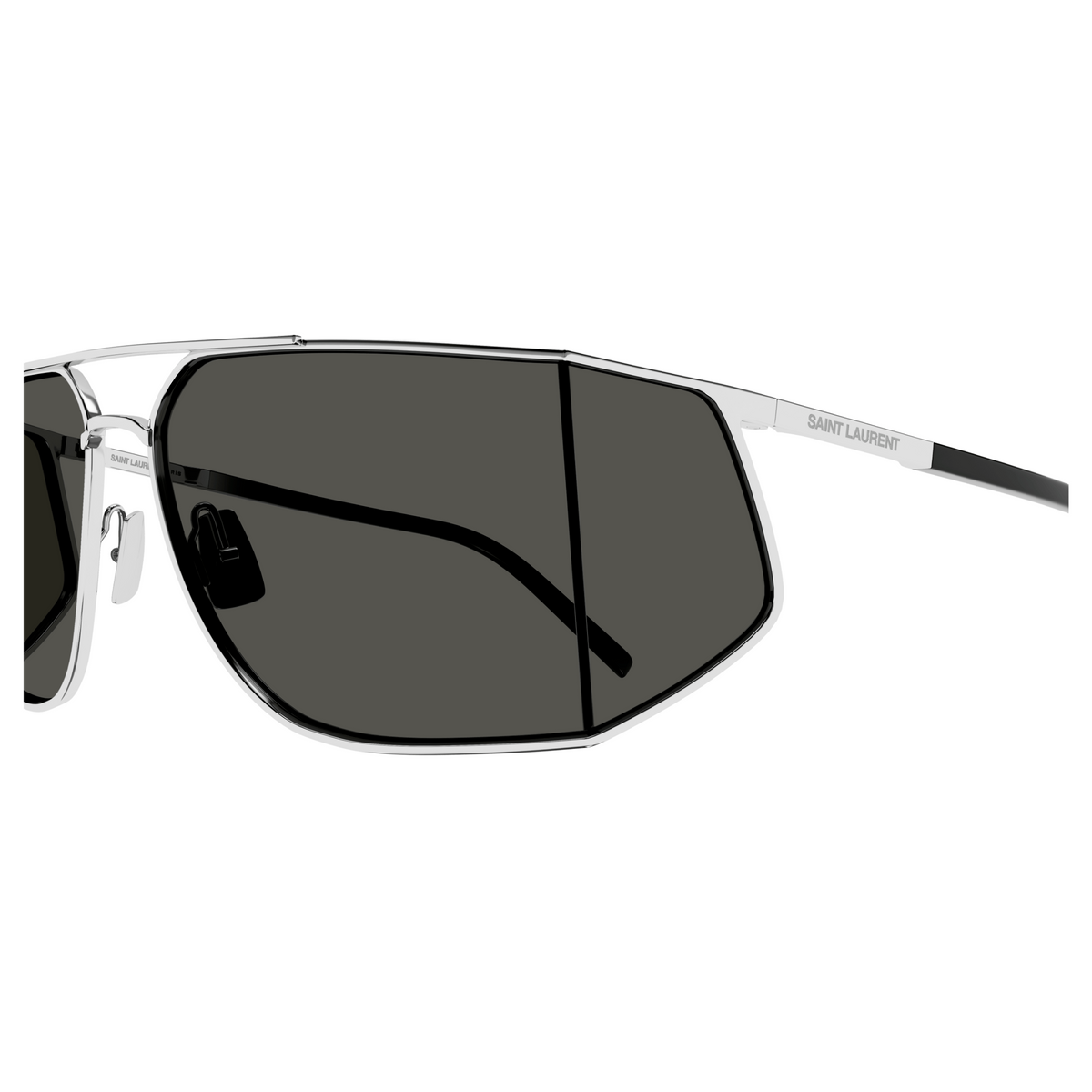 Saint Laurent SL Logo SL 750 Argent 002 vue de profil - Les Lunettes de Pauline