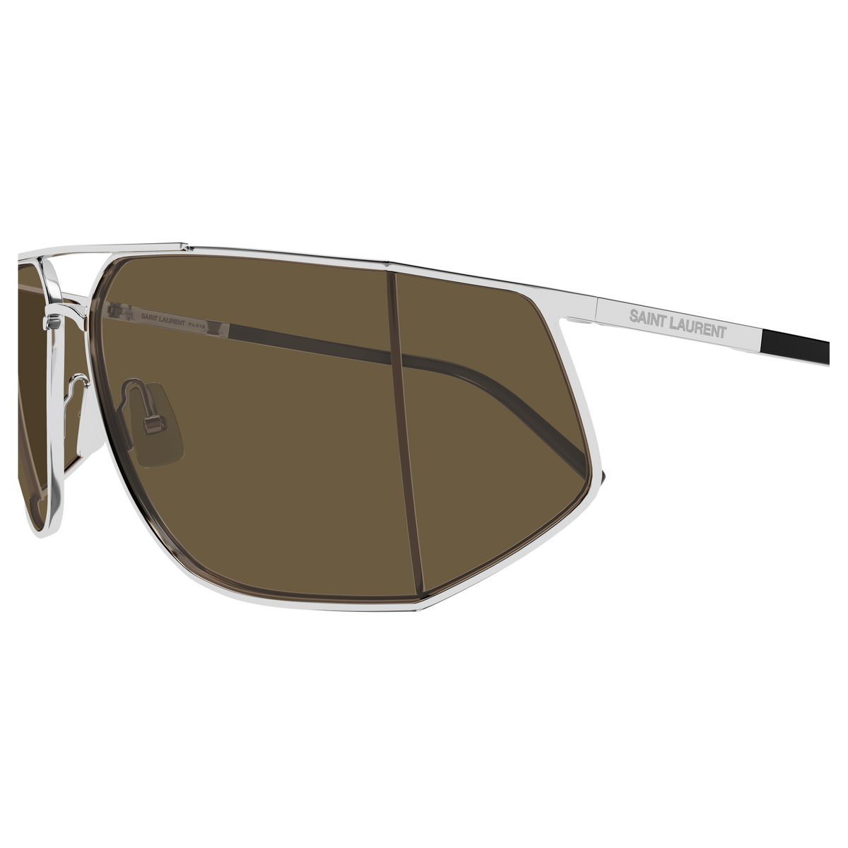 Saint Laurent SL Logo SL 750 Argent 003 vue de profil - Les Lunettes de Pauline