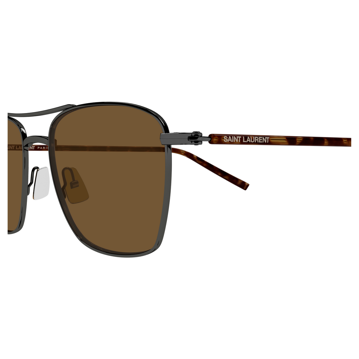 Saint Laurent SL Logo SL 866 Ruthénium 004 vue de profil - Les Lunettes de Pauline