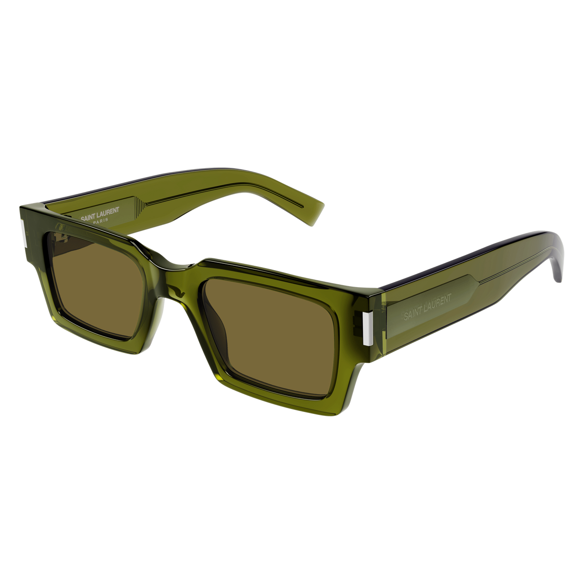Saint Laurent Corner Angle SL 572 Vert Kaki 005 de trois-quarts - Les Lunettes de Pauline