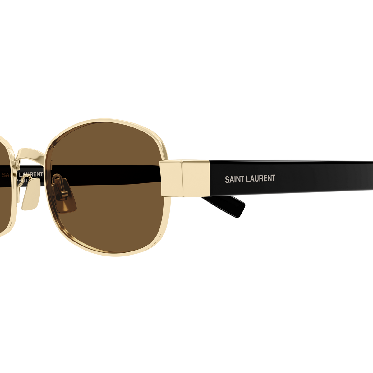 Saint Laurent SL Logo SL 706 Or et Noir 001 en détail des branches - Les Lunettes de Pauline