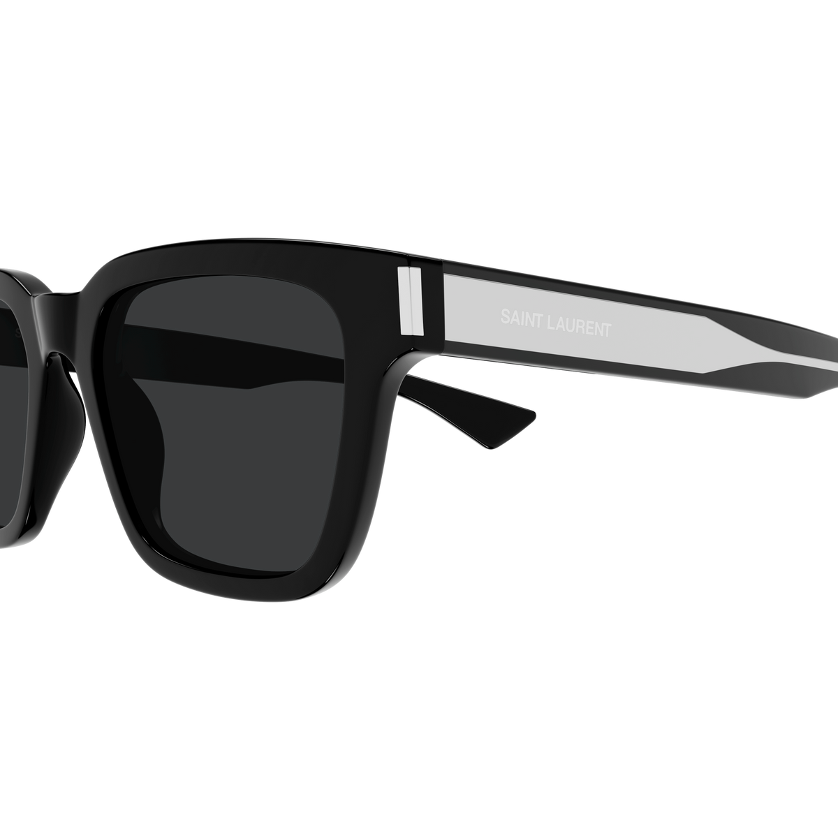 Saint Laurent Corner Angle SL 790 Noir 001 en détail des branches - Les Lunettes de Pauline