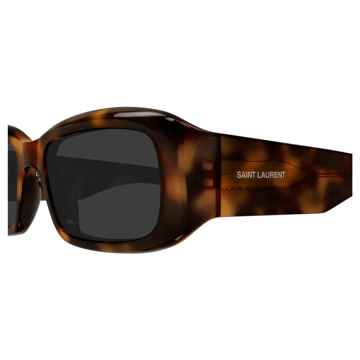 Saint Laurent SL 809 Havane 003 en détail des branches - Les Lunettes de Pauline