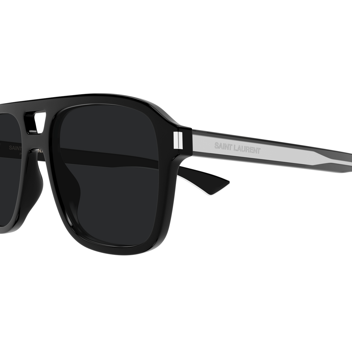Saint Laurent Corner Angle SL 881 en détail des branches - Les Lunettes de Pauline