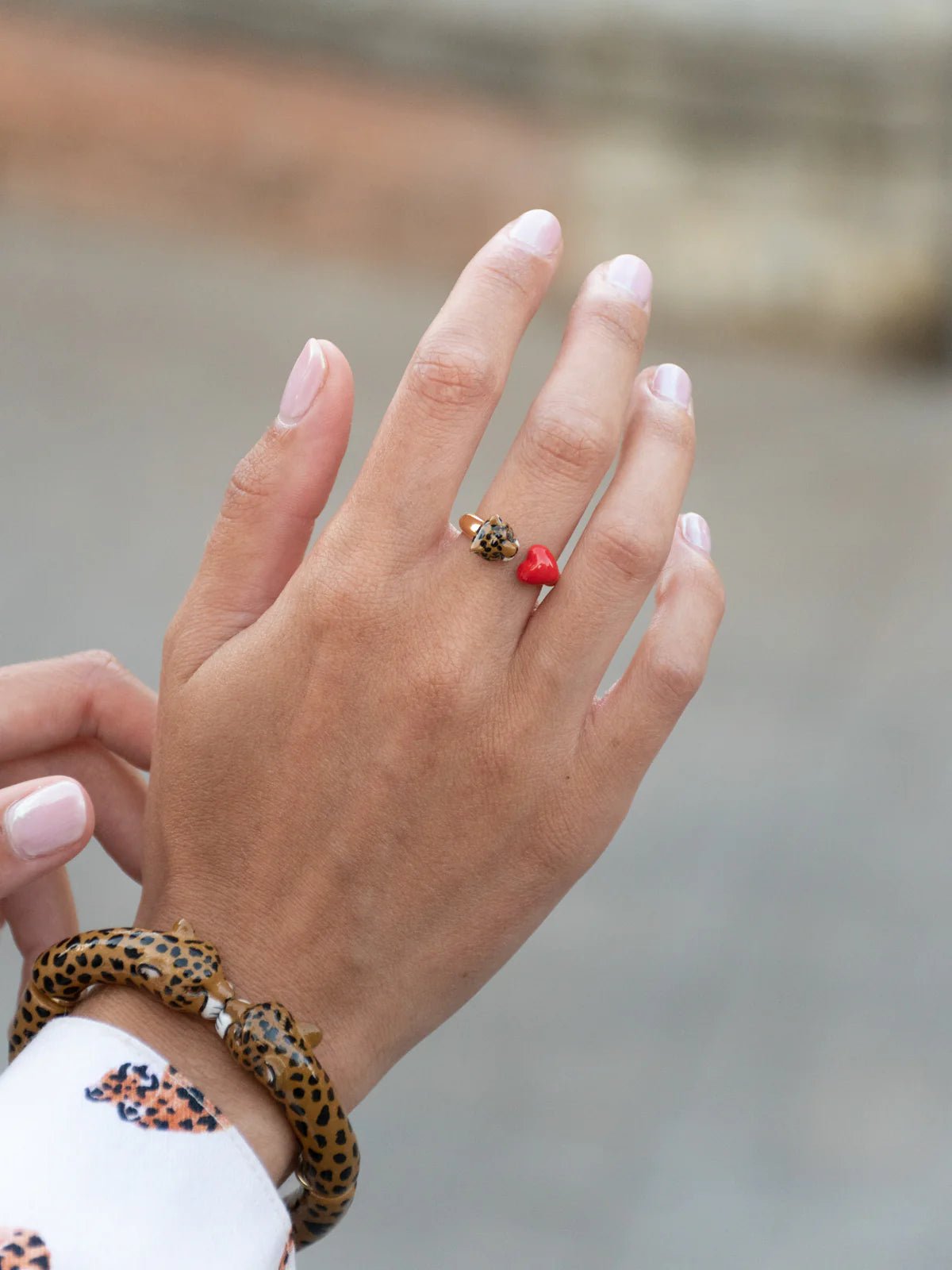 Bague FaceToFace coeur et guépard - Premier amour - Nach - Les Lunettes de Pauline