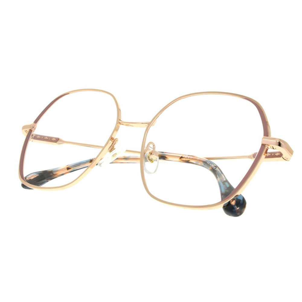 ba&sh BA1060 Rose Terracotta et Or Rose RSOR en détail des branches - Les Lunettes de Pauline