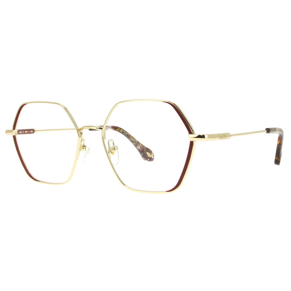 ba&sh BA1061 Bordeaux et Doré BXDO de trois-quarts - Les Lunettes de Pauline